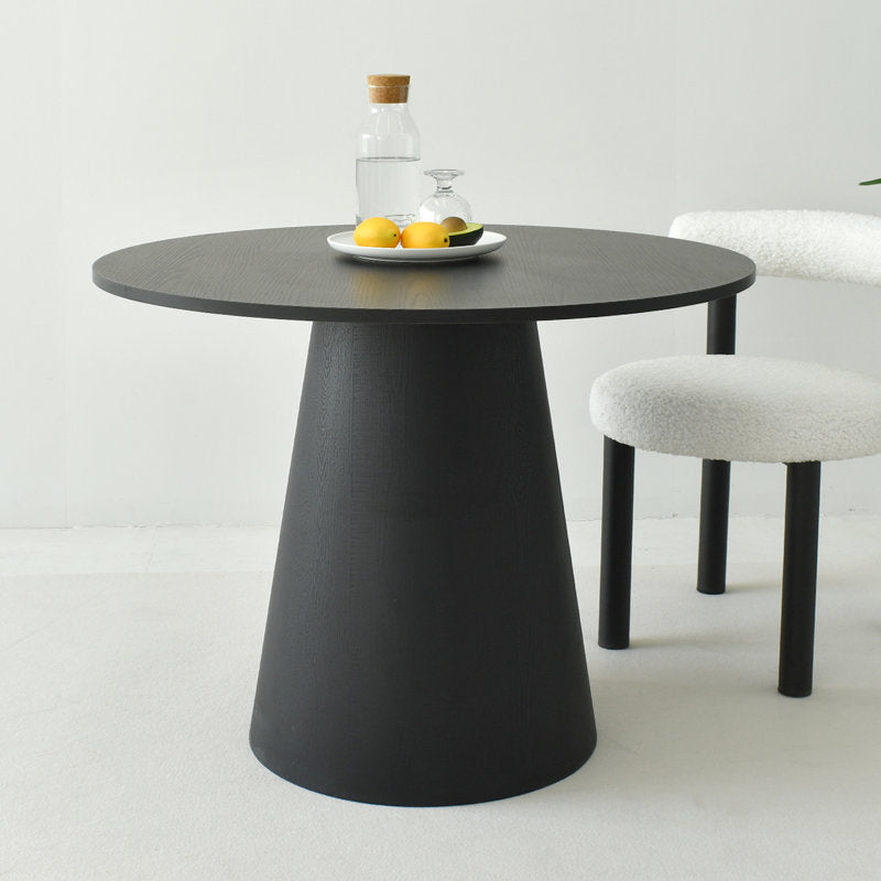 Black Round Organic Modern Dining Table - Noaah