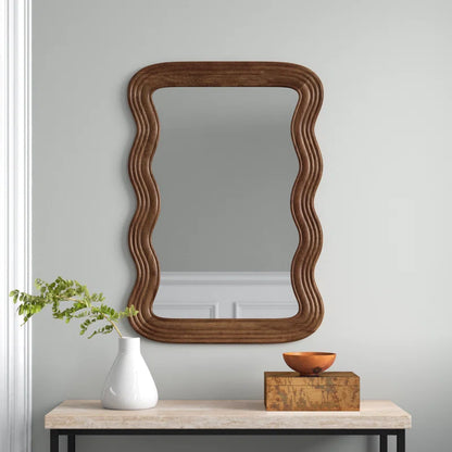 Organic Modern Brown Wood Accent Mirror - Axinia