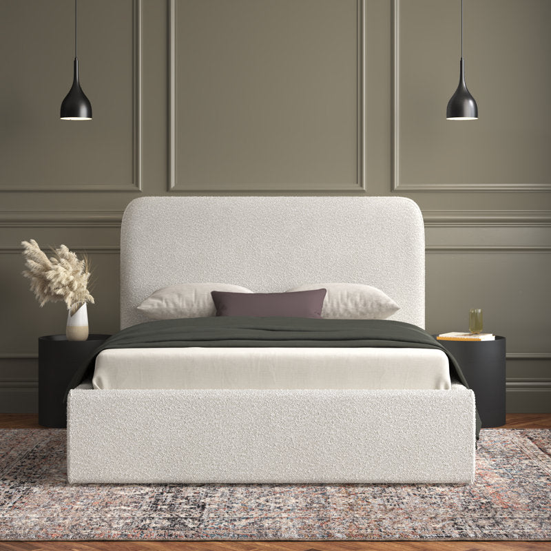 Organic Modern Upholstered Platform Bed with Plush Design - Bailee