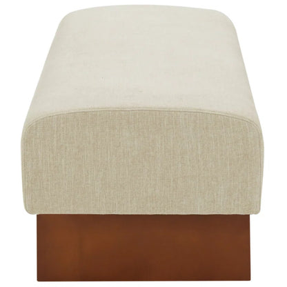 Organic Modern Linen Upholstered Bench - Caselynn