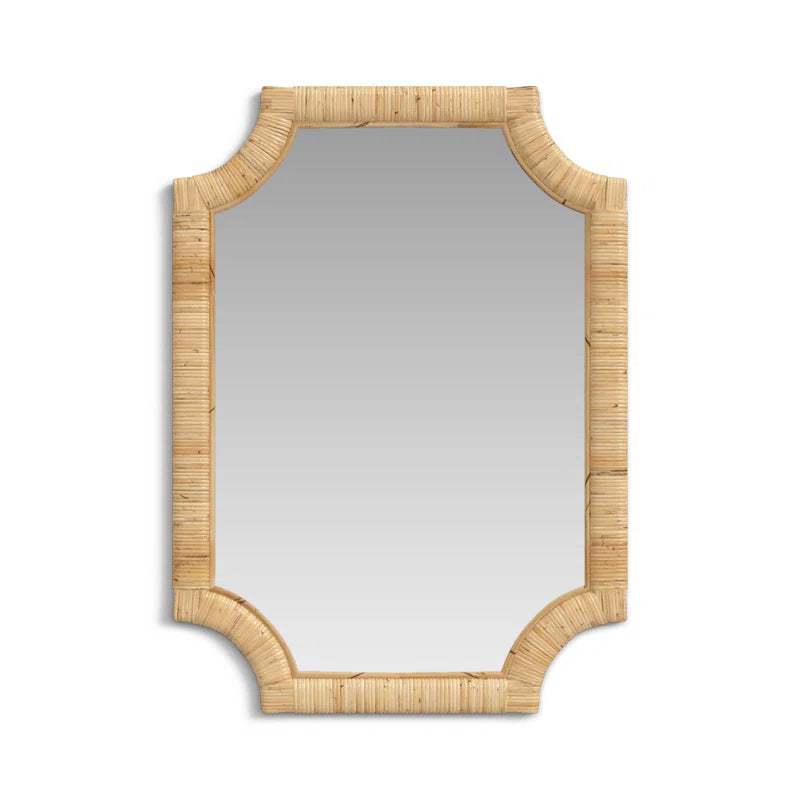 Organic Modern Rattan Framed Accent Mirror - Citrine