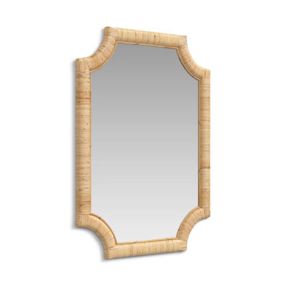 Organic Modern Rattan Framed Accent Mirror - Citrine