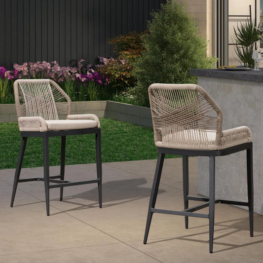 Organic Modern Outdoor Solid Wood Counter Stool - Davan