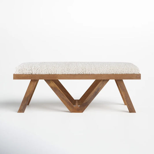 Organic Modern Upholstered Linen Bench - Felicity Loachapoka