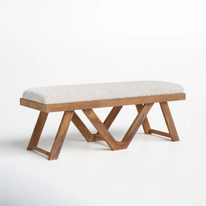 Organic Modern Upholstered Linen Bench - Felicity Loachapoka