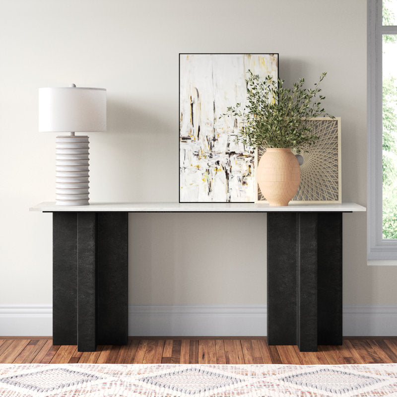 Organic Modern 72" Console Table with Rustic Finish - Filipa