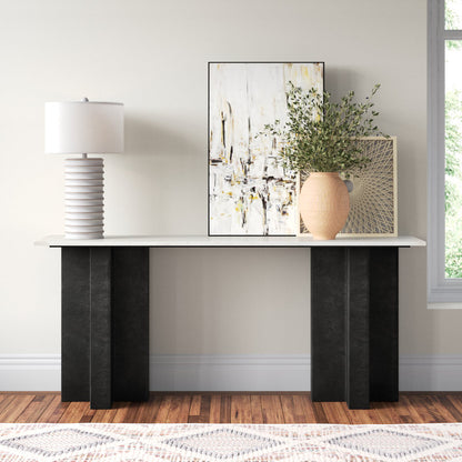 Organic Modern 72" Console Table with Rustic Finish - Filipa