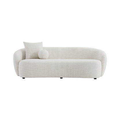 Organic Modern Bouclé Upholstered Curved Sofa - Heidemaria