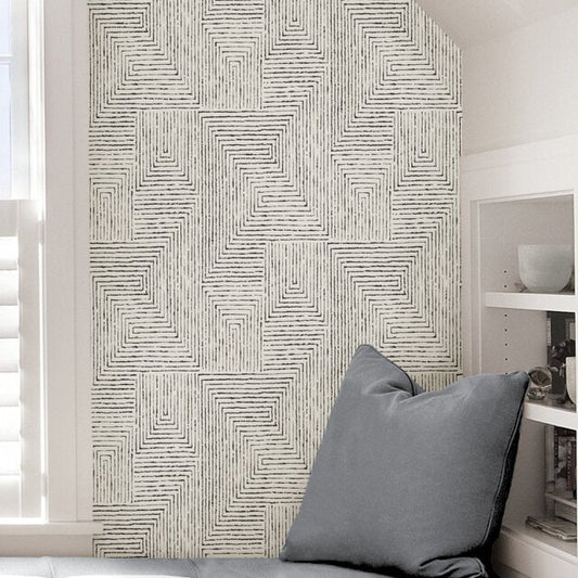 Organic Modern Ink Pattern Peel and Stick Wallpaper - Scott Living