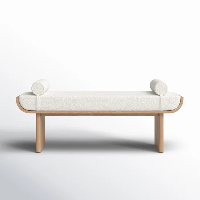 Organic Modern Solid Wood & Upholstered Bench - Loki