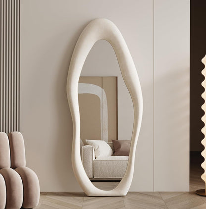 Organic Modern Fabric Floor Mirror