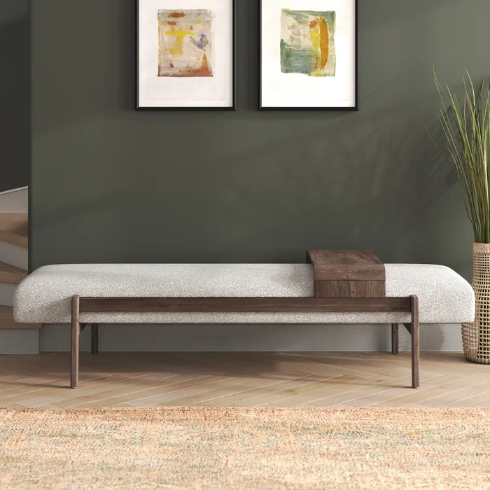 Organic Modern Solid Oak Wood Bench - Romina