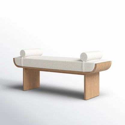 Organic Modern Solid Wood & Upholstered Bench - Loki