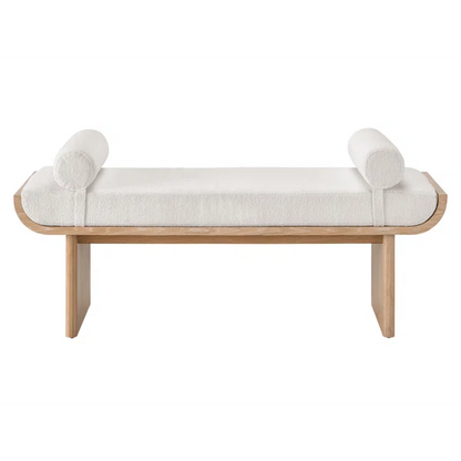 Organic Modern Solid Wood & Upholstered Bench - Loki