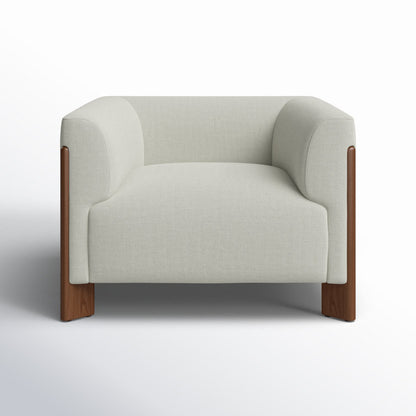 Organic Modern Upholstered Armchair with Minimalist Design - Wannetta