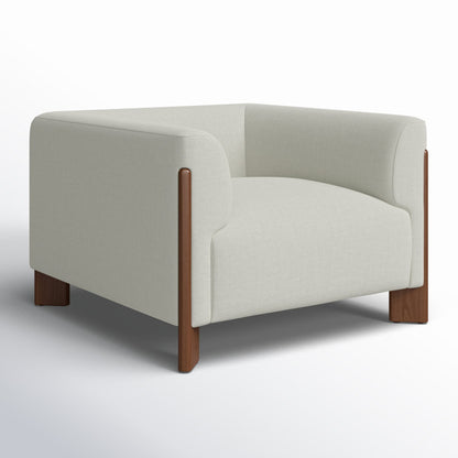 Organic Modern Upholstered Armchair with Minimalist Design - Wannetta