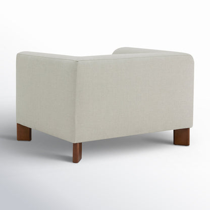 Organic Modern Upholstered Armchair with Minimalist Design - Wannetta