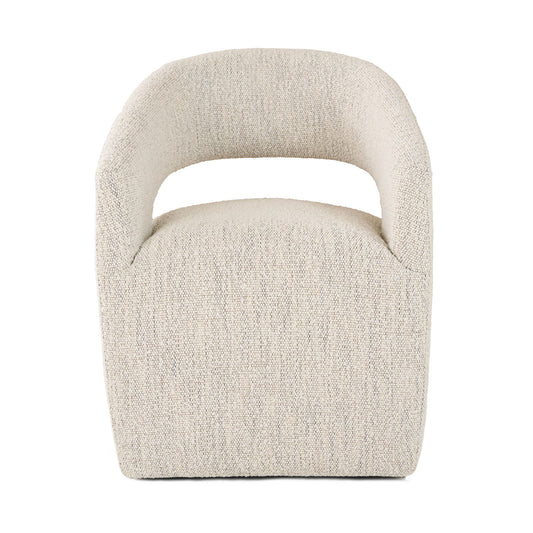 Organic Modern Barrel Chair with Upholstered Seat - Alaijah